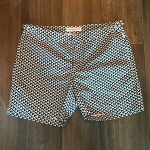 Orlebar Brown Bulldog Swim Shorts Navy & White - Size 34 Swim Suit - Excellent!